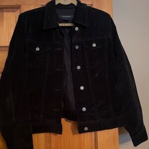 Calvin Klein Jeans Black Velvet Jacket with Metallic Buttons